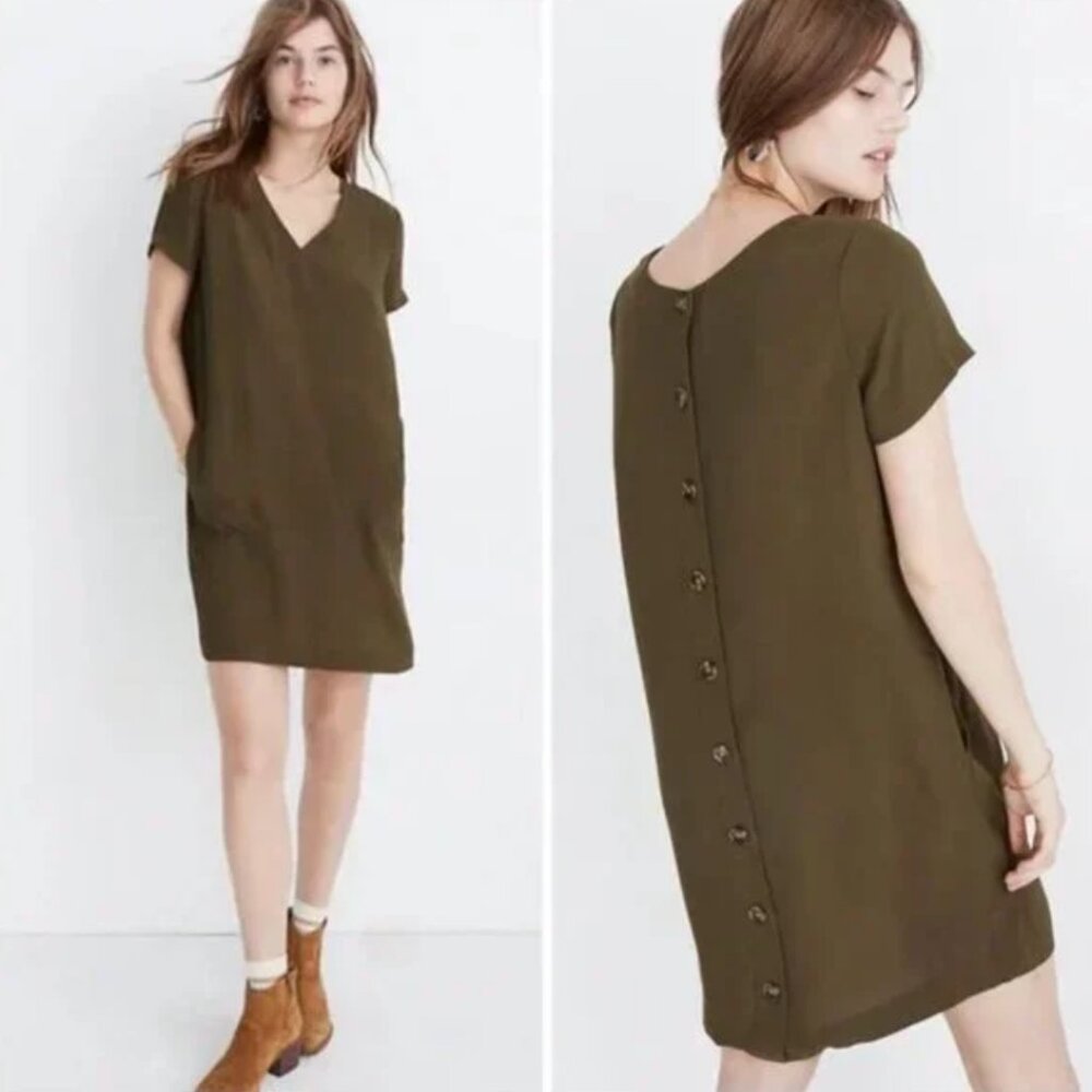 Madewell button back dress - M